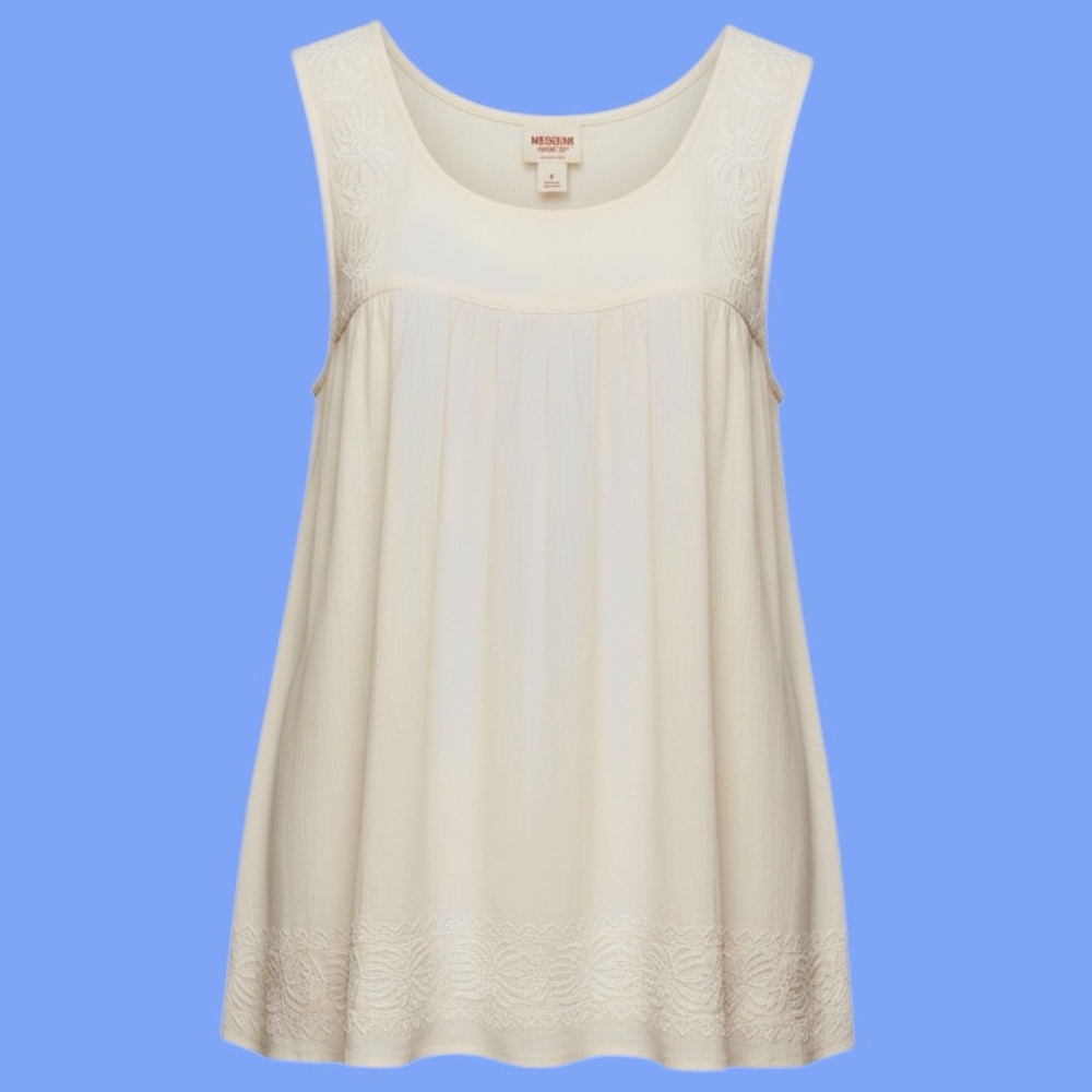 Mossimo Supply Co. White Textured Scoop Neck Tank